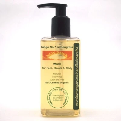 NEW DAWN ORGANIC SKIN AND HAIR CARE LTD LEMONGRASS FACE, HAND & BODY WASH - New Dawn Organic Vegan Skin Care Products
