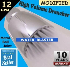 **WATER BLASTER** SHOWER HEAD  *  Modified 12 GPM HIGH VOLUME  * Soft Full Spray