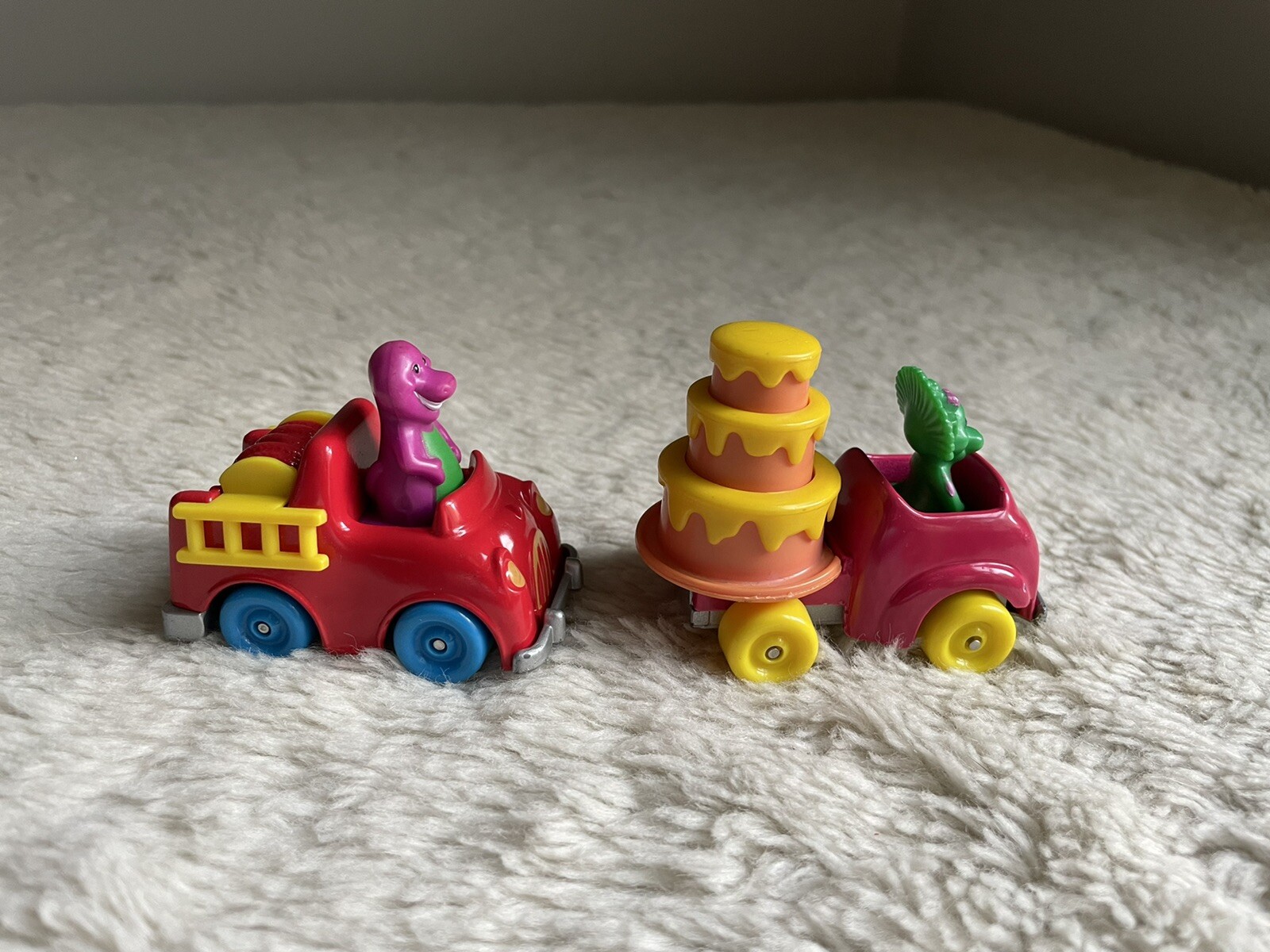 Vintage 90s Barney Racers Fire Truck Birthday Cake Die-cast Cars Lyons ...