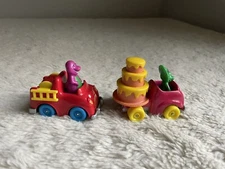 Vintage 90s PBS Barney Dinosaur Fire Truck Baby Bop DieCast Car Lyons Group Lot