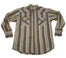Brooks Dunn Mens Pearl Snap Shirt Large Panhandle Slim Long Sleeve Western EUC