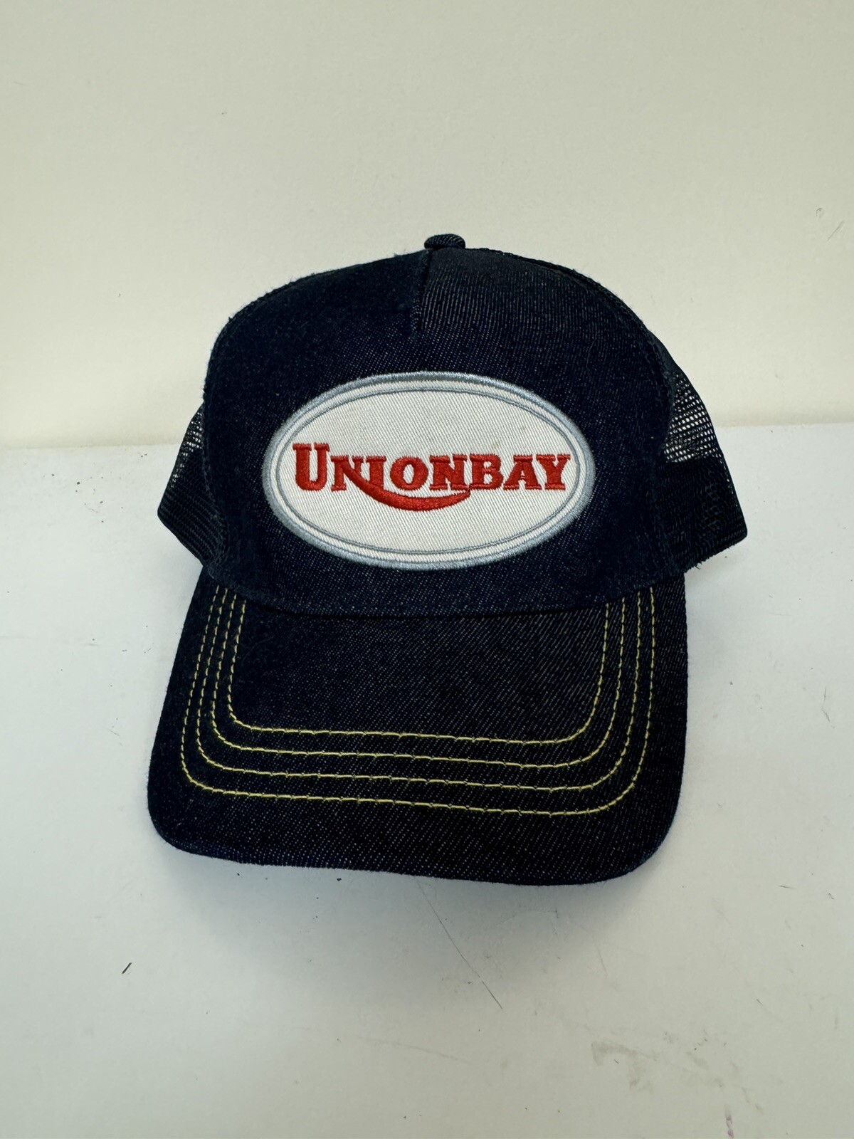 Vintage Unionbay Denim Trucker Hat SnapBack 90s Grunge Mesh 