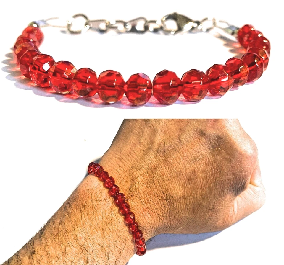 Bracciale tennis in acciaio inox da uomo braccialetto swarovski donna regolabile - Immagine 3 di 4