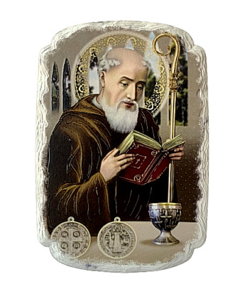 San Benito Imagen 8''x5'' Table/Wall Plaque St. Benedict