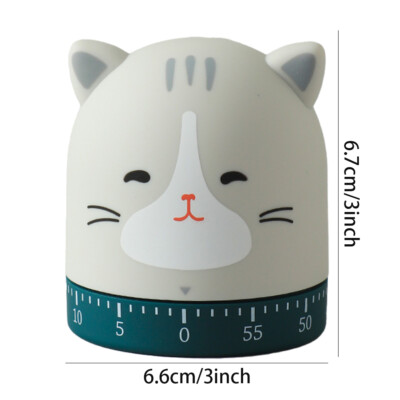 New Cute Cat Timer Kitchen 60 Minutes Timer 360 Degree Rotating Timer For EY