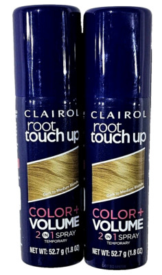 2 Clairol Root Touch Up Color Volume Spray Temporary 1.8oz Dark To Medium Blonde