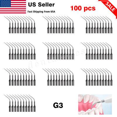 USA 1-100pcs dental Ultrasonic Scaler tip scaling Fit EMS WOODPECKER G3