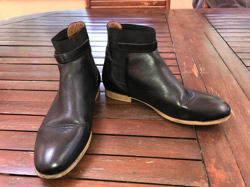 Bonitas botas de cuero Strechy negras Heyraud talla 39 valor como nuevas Foto 2 de 4