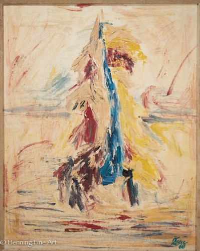 Impresionante pintura expresionista abstracta vintage firmada ilegalmente, colorida 1968 - Imagen 2 de 9