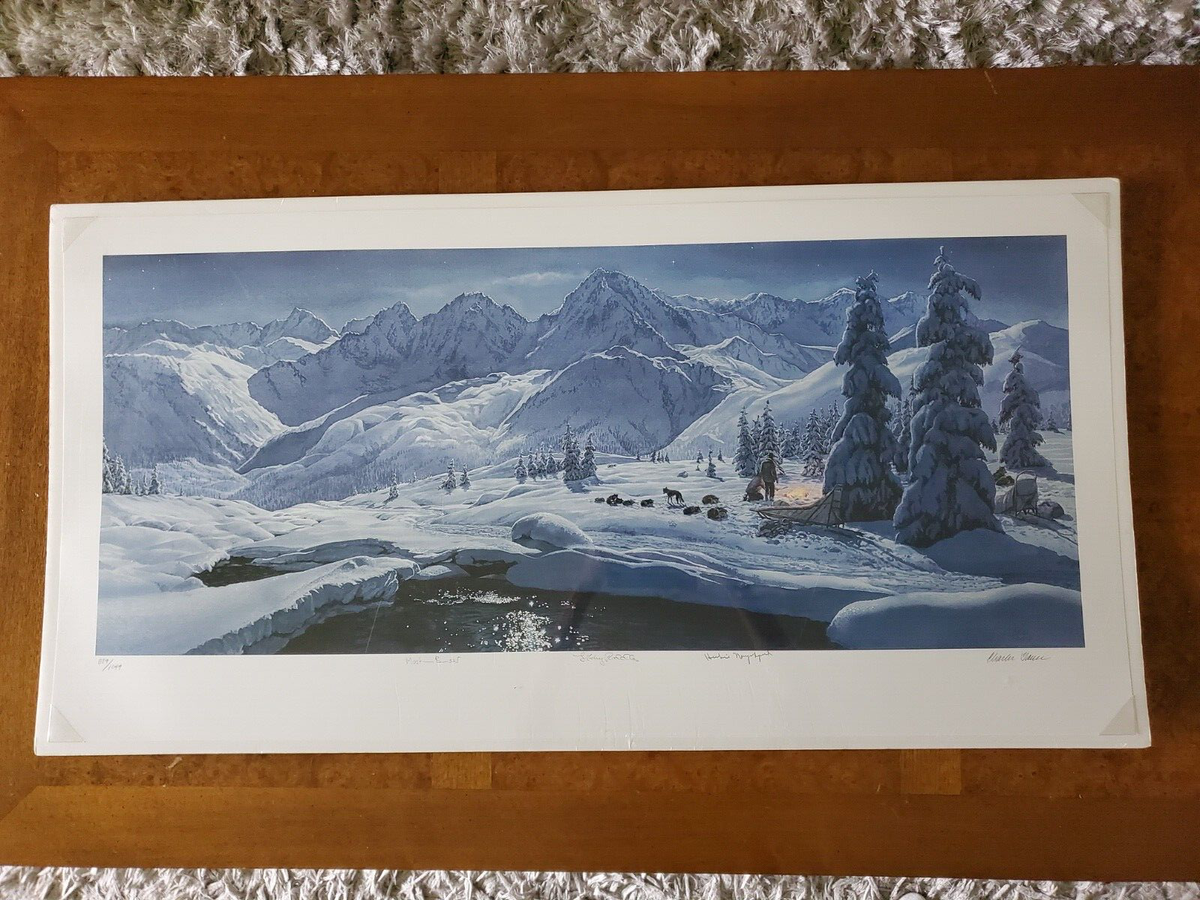 Alaskan Artist Charles Gause Signed Numbered Lithograph Winter