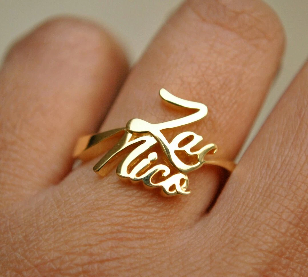 Arabic Couple Name Ring by Beceff® Two Names English Arabic Font Name Ring  for Lovers Anniversary Gift to Muslim Wife, Fiancé, Fatima - Etsy