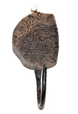 Antique Wooden Wall Hanging 3 Hooks Hanger Original Old Hand Carved
