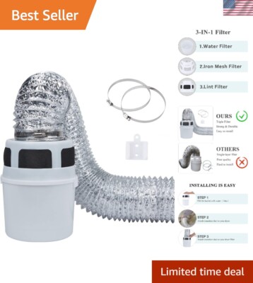 Quick Install Indoor Dryer Vent Kit with Detachable and Reusable