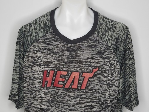 Miami Heat Mens Adidas Black On-Court Shooter T-Shirt Size 2XL - Picture 2 of 8
