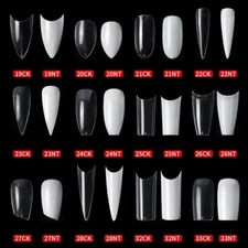 500x False Nail Tips Stiletto Coffin Oval Almond Square Nail Acrylic False Nails
