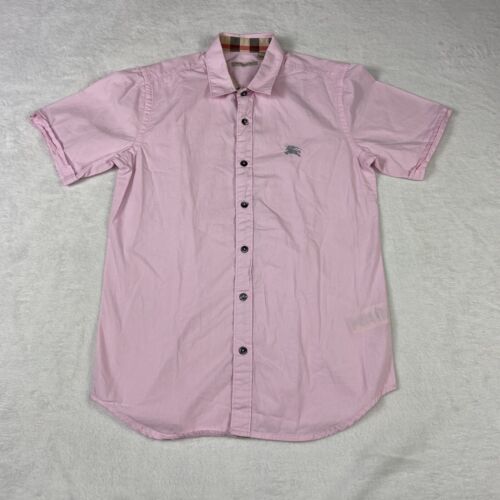 Burberry Brit Men’s Size Small Button Down Shirt Pink Nova Check Trim - Picture 1 of 10