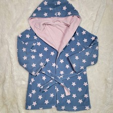 Tucker + Tate Plush Robe Pajama Size Small 6 - 6X Blue Pink Stars Reversible