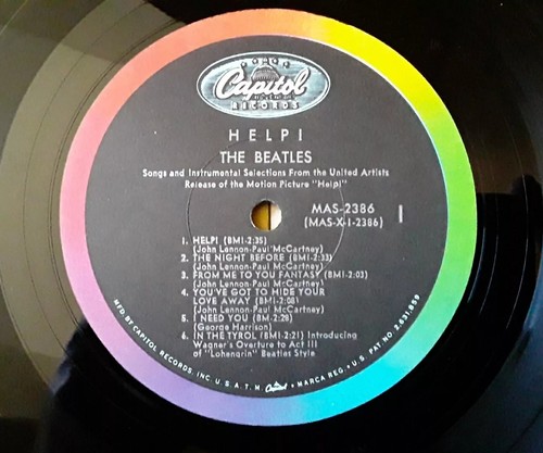 Beatles Capitol Records MAS 2386 Help! US Vinyl LP 1st Scranton No Thorne Olive - Picture 7 of 18