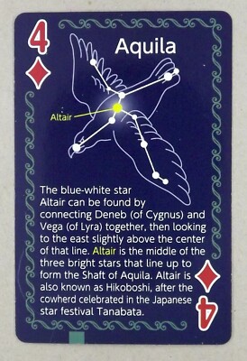 1 x Spielkarte Star Constellation Aquila - Adler   4 Diamanten   Q5