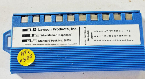 Brady Lawson Dispenser Pack Wire Markers 1 to 9, Black on White.  HT#386