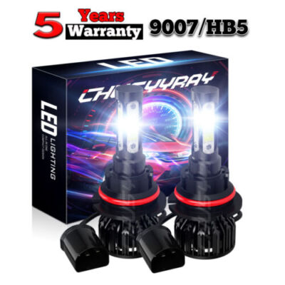 2x 9007/HB5 LED Headlight Bulbs Kit 6500K White High Low Beam Light Super Bright