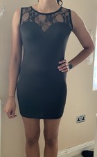 Black Lacey Evening Dress Medium