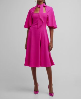 black halo pink dress $390 Black Halo Women's Pink Cutout Self-Tie Neck Coralia A-Line Dress Size  8
