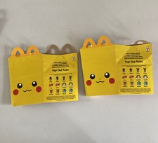 Pok mon 25th Anniversary McDonald  s Happy Meal Pikachu Box 2021 Lot Of 2 Boxes 