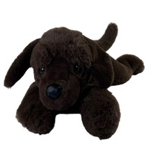 FAO Schwarz Stuffed Animal Realistic Plush Chocolate Labrador Lab Dog Puppy 17  