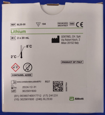 Abbott Architect Series Lithium Reagent (194 Tests/Kit) PN# 08L2530