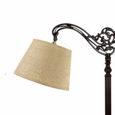 Beige Burlap 12 Inch European Drum Lampshade with Uno Fitter 6x12x8