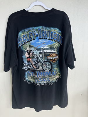 Harley Davidson St. Thomas T-shirt Short Sleeve Fishing Boat