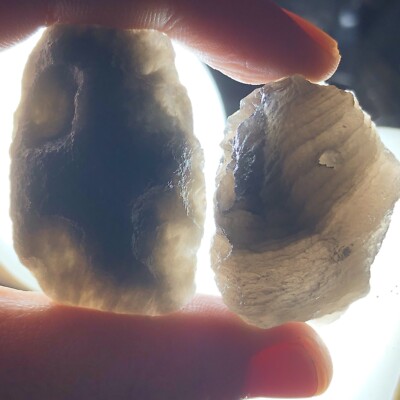 2pcs Agni Manitite (Pearl of the Divine Fire) 100% Natural Indonesia Tektite