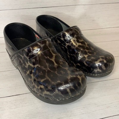 cheetah print nursing clogs