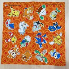 Pok mon Center 1995 Games Nintendo Handkerchief Orange Pocket Square Cotton 16"