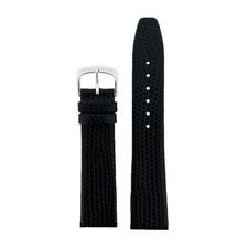 Watch Band Black Leather Lizard Grain Mens Ladies 10mm - 22mm