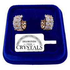 Cerchi Orecchini 14/6 pl. oro Giallo 18K con Cristalli Zirconi Uomo Donna 04/8