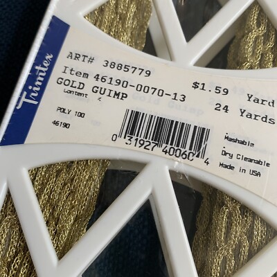 Vintage Trim Trimtex Gold Guimp Gimp Carolace Entire Spool 24 Yard
