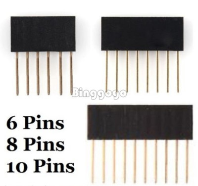 2.54mm pitch Stackable Header Pins 6/8/10 Pins for Arduino Shield MEGA