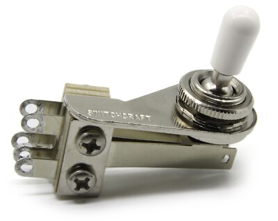 Switchcraft 3-way Toggle Switch - Right Angle ''L-Type'' w/ White Switchcraft Tip