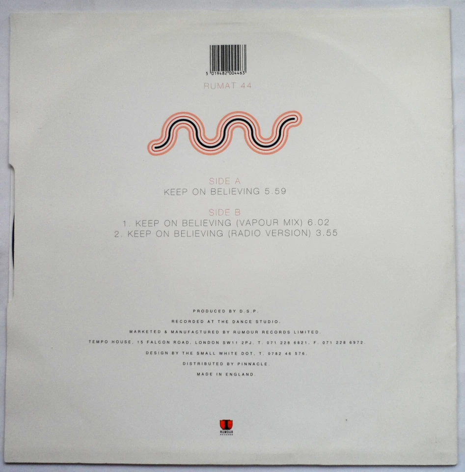 VIX - KEEP ON BELIEVING 12" VINYL 1992 RUMOUR RUMAT44 *VG+/VG*, photo 2 of 4