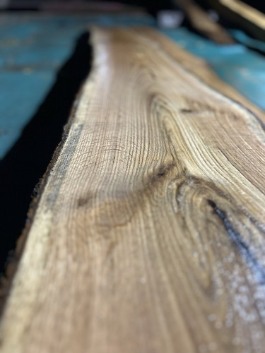 LIVE EDGE CUT HARDWOOD SLAB SLICE RED OAK SLAB RIVER TABLE DIY 2.5” X 11” X 11’ - Picture 20 of 24
