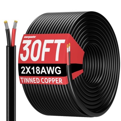 Electrical Wire 18 Gauge 2 Conductor 18 AWG 30FT 12V Automotive LED Strips