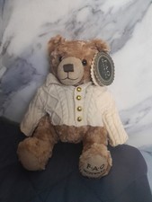 FAO Schwartz Teddy Bear With Sweater Cardigan 16" Plush