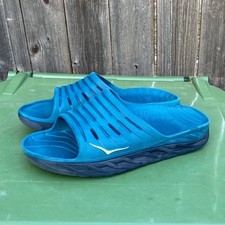 Hoka One One Ora Recovery Men's Slides Teal Blue Lightweight Comfort Size 14