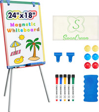 Dry Erase Board White Board for Kids 24X18 Inch Art Easel for Kids Magnetic Trip
