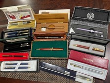 ESTATE  Lot - Vintage Pens & Pencils ~ NOS Mint Box ~ Sheaffer Cross Turned Wood