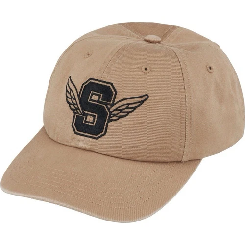 Casquette chapeau Supreme SS25 Wings logo 6 panneaux marron beige marron taille unique neuve CONFIRMÉE