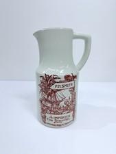 Rare Ceramarte Stoneware Pitcher P.N SMITH Advertising Boston Import Groceries