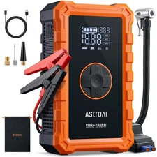 AstroAI S8 Air Jump Starter with Air Compressor, 1500A Peak Car Battery Jump ...